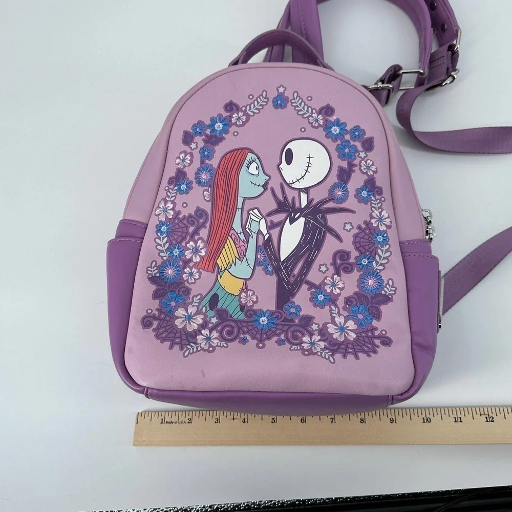 Disney Loungefly Jack Sally Nightmare Before Christmas Burton Backpack Purple